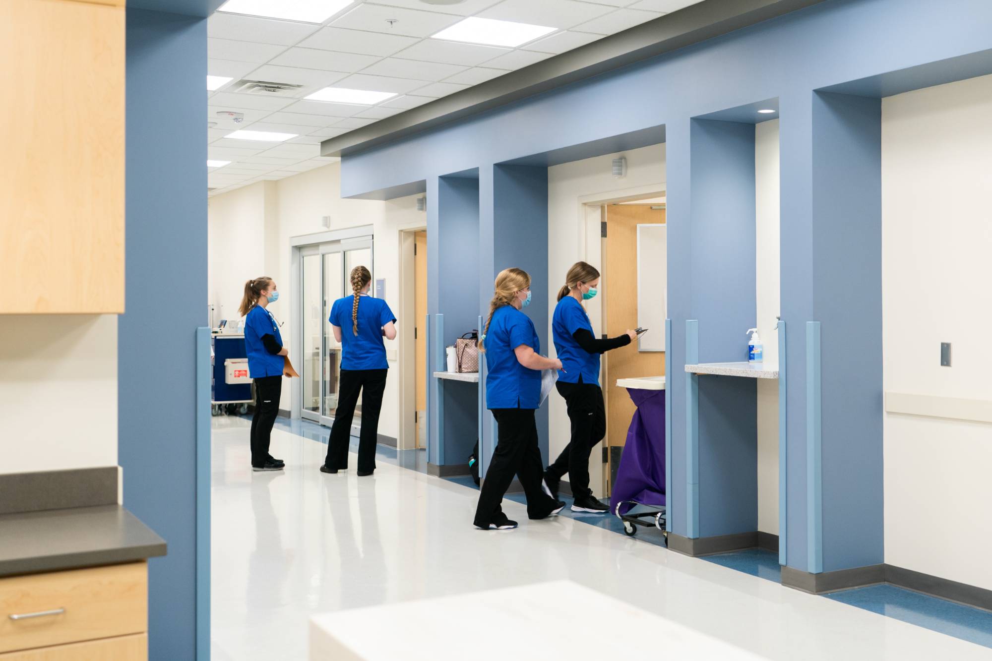 Students in the hospital suite
